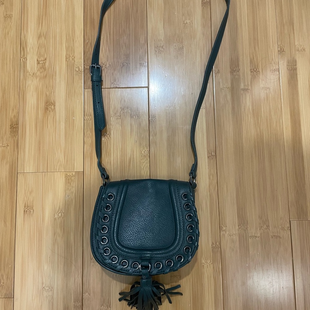 Lucky Brand Teal Crossbody Bag with Structured Design and tassel